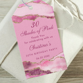 Étiquettes-cadeau Elegant Shades of Pink Birthday Party 