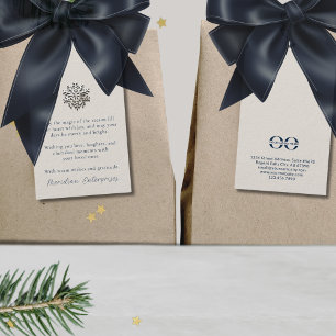 Étiquettes-cadeau Élégant Snowflake Holiday Message personnalisable