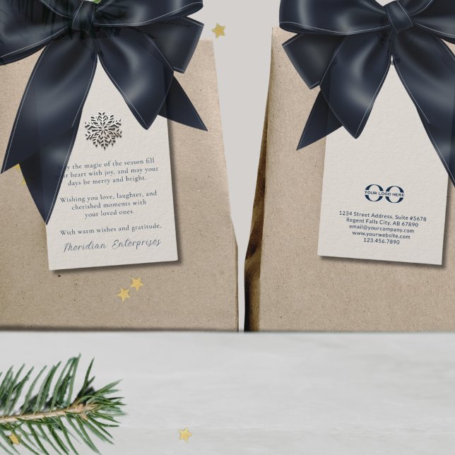 Étiquettes-cadeau Élégant Snowflake Holiday Message personnalisable (Créateur téléchargé)