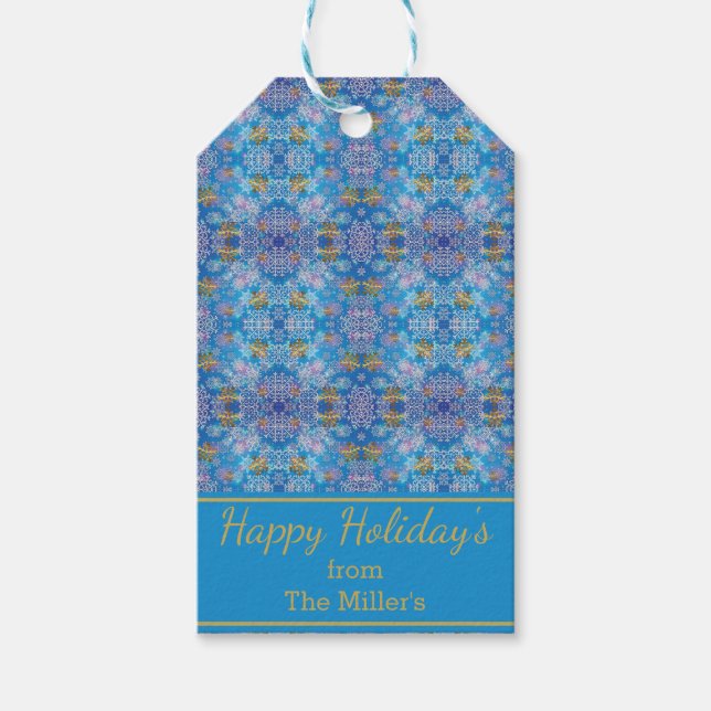 Étiquettes-cadeau Élégant Snowflakes (Devant)