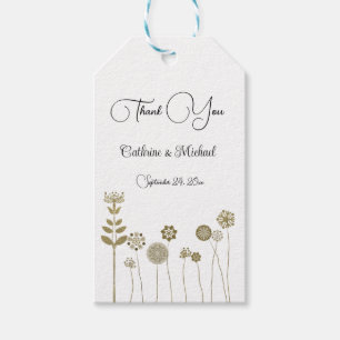 Étiquettes-cadeau Élégant Timeless Soft Or Floral Minimalisme