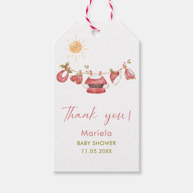 Étiquettes-cadeau Elégante aquarelle Baby shower Little Star Père No (Devant)