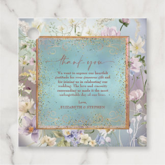 Étiquettes Cadeau Elégante aquarelle bleue florale