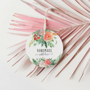 Étiquettes Cadeau Elégante Aquarelle Florale Faite À La Main Avec Am