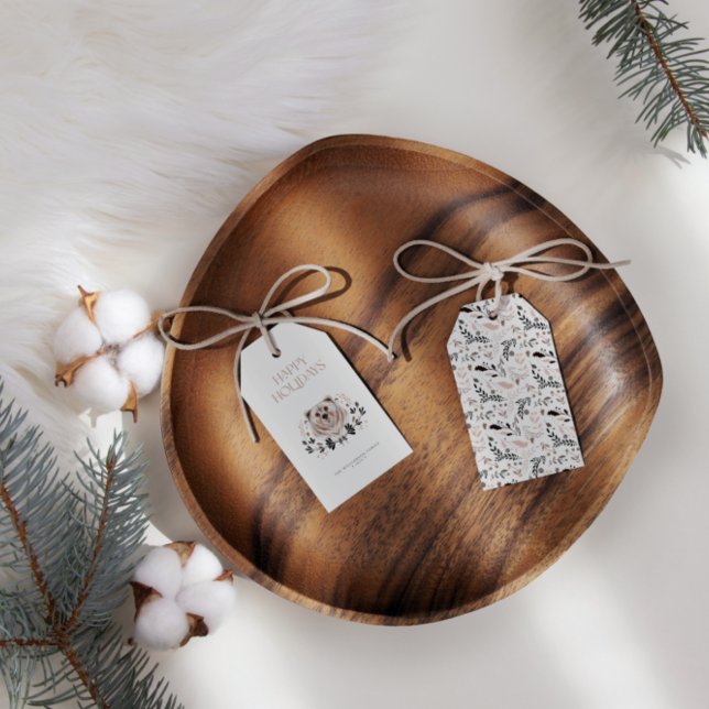 Étiquettes-cadeau Elégante aquarelle moderne Joyeuses vacances (Créateur téléchargé)