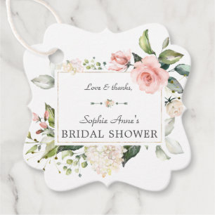 Étiquettes Cadeau Elégante aquarelle rose Blush Fête des mariées flo