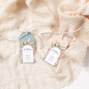 Étiquettes-cadeau Élégante Bohème Floral Mariage Monogram Tags cadea