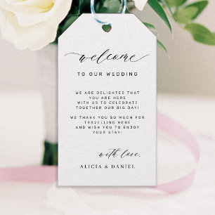 Étiquettes-cadeau Elégante calligraphie mariage sac de bienvenue