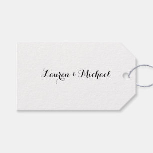 Étiquettes-cadeau Élégante calligraphie minimaliste mariage noir bla