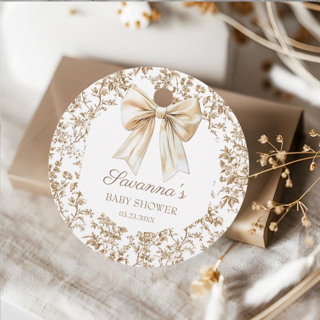 Étiquettes Cadeau Elégante Coquette Bow Chinoiserie Merci (Créateur téléchargé)