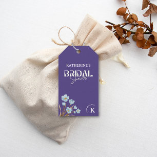 Étiquettes-cadeau Élégante douche de mariée florale aquarelle vintag