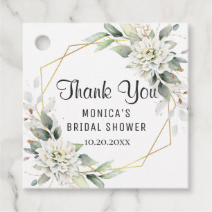 Étiquettes Cadeau Élégante douche de mariée florale verdoyante bleu