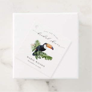 Étiquettes Cadeau Élégante Fête de Mariage de Toucan de la Forêt Tro