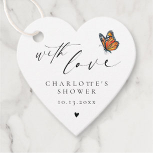 Étiquettes Cadeau Élégante Fête de Mariage Papillon
