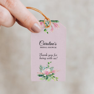 Étiquettes-cadeau Elégante Fête des mariées couleur rose Magnolia