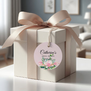 Étiquettes Cadeau Elégante Fête des mariées couleur rose Magnolia