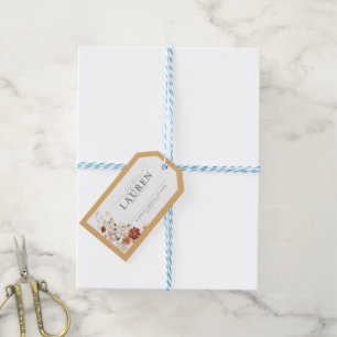 Étiquettes-cadeau Elégante Fête des mariées de Fleur sauvage jaune n