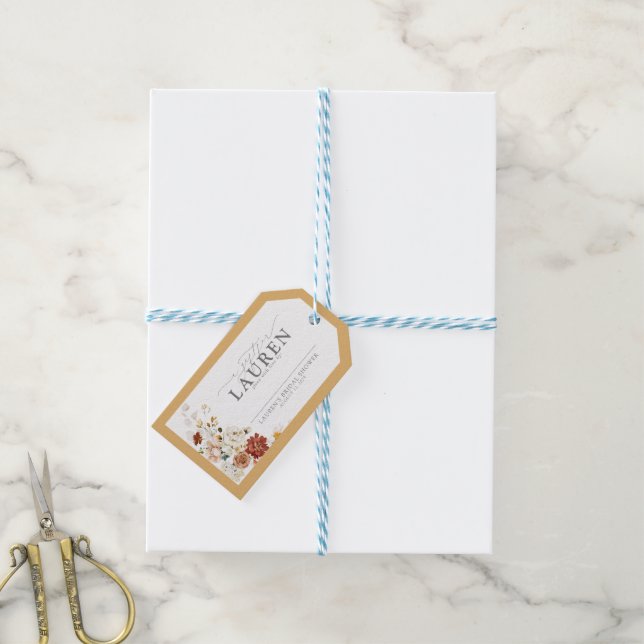 Étiquettes-cadeau Elégante Fête des mariées de Fleur sauvage jaune n (With Twine)