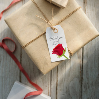 Étiquettes-cadeau Élégante Fête des mariées de rose rouge