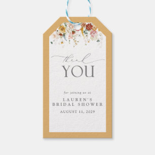 Étiquettes-cadeau Elégante Fête des mariées Fleur sauvage Jaune pers