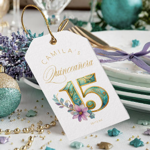 Étiquettes-cadeau Élégante Fiesta Quinceanera Numéro 15 ID1029