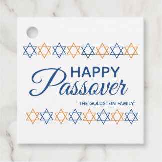 Étiquettes Cadeau Elégante Happy Passover Star de David Personnalisé