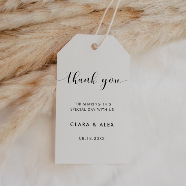 Étiquettes-cadeau Élégante marque cadeau de mariage noir et blanc (Créateur téléchargé)