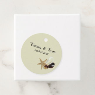 Étiquettes Cadeau Elégante Plage Mariage Côte Océan Destination