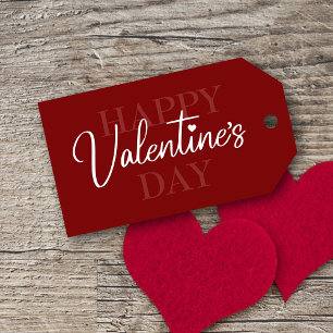 Étiquettes-cadeau Élégante Saint Valentin Rouge