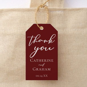 Étiquettes-cadeau Élégante typographie bourguignonne Mariage du soir