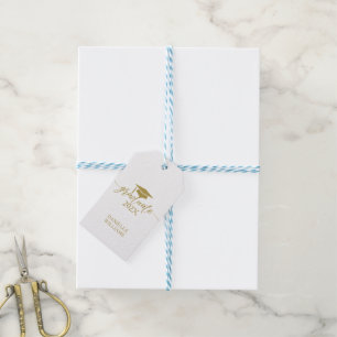 Étiquettes-cadeau Élégante Typographie Or Sur Arrière - plan Blanc