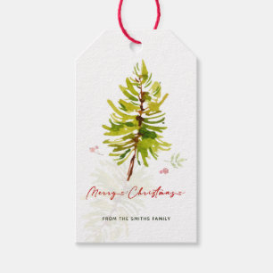 Étiquettes-cadeau Élégante verdure Botanique Joyeux Noël