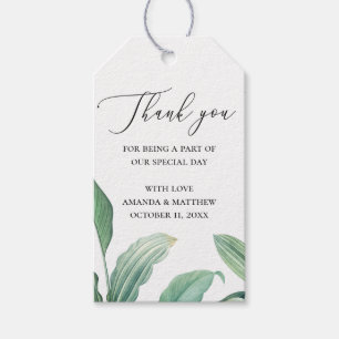 Étiquettes-cadeau Élégantes feuilles de verdure tropicale pour remer