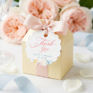Étiquettes Cadeau Élégantes Fleurs Pastel Fantaisistes Mariage Remer