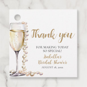 Étiquettes Cadeau Élégantes Perles Dorées et Fête de Mariage au Pros