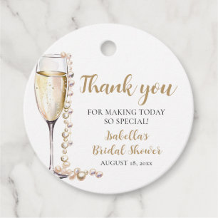Étiquettes Cadeau Élégantes Perles Dorées et Fête de Mariage au Pros