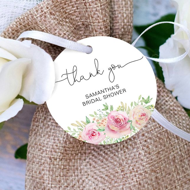 Étiquettes Cadeau Élégantes roses rose blush de mariage remerciement (Créateur téléchargé)