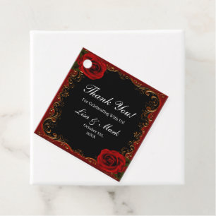 Étiquettes Cadeau Elegantes roses rouges gothiques