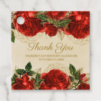Elegantes Roses Rouges Vintage 16ème Anniversaire 