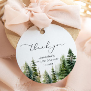 Étiquettes Cadeau Élégants pins de la forêt mariage remerciement