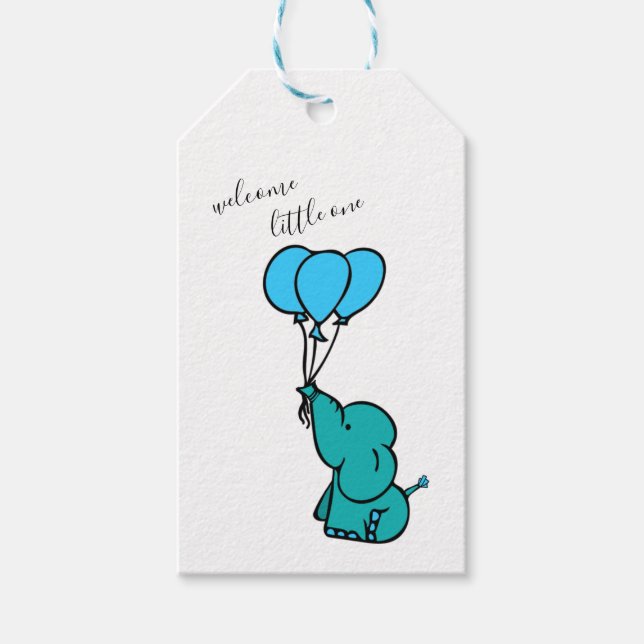 Étiquettes-cadeau Eléphant bébé (Devant)