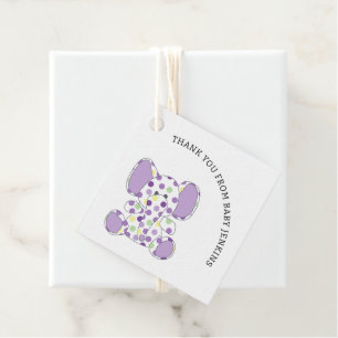 Étiquettes Cadeau Eléphant de bébé pourpre