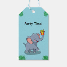 Éléphant Mignon Portant un Cadeau