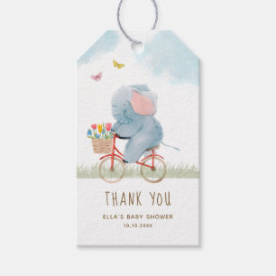 Étiquettes-cadeau Eléphant sur Baby shower à vélo