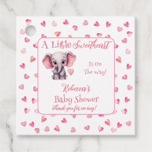 Étiquettes Cadeau Elephant Un Petit Baby shower Fille Amoureuse