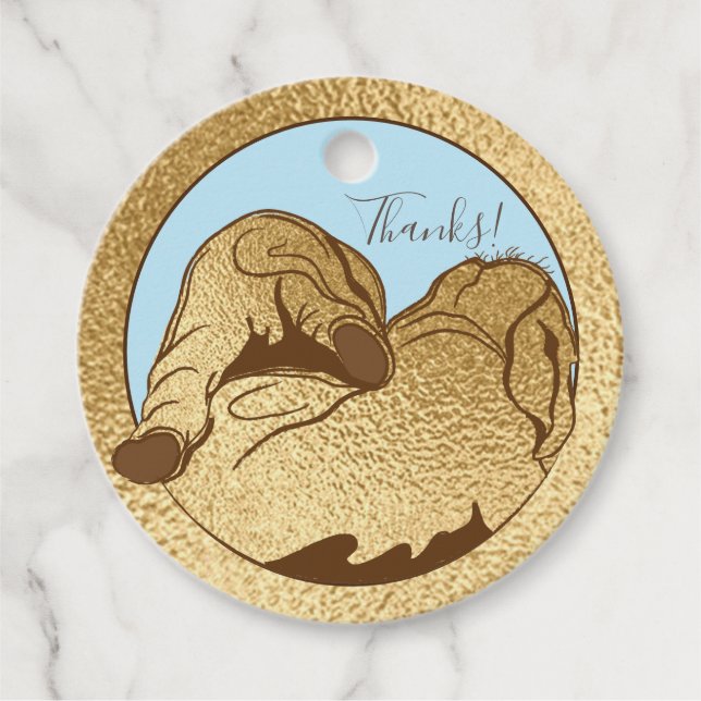 Étiquettes Cadeau Eléphants baby showers (Devant)