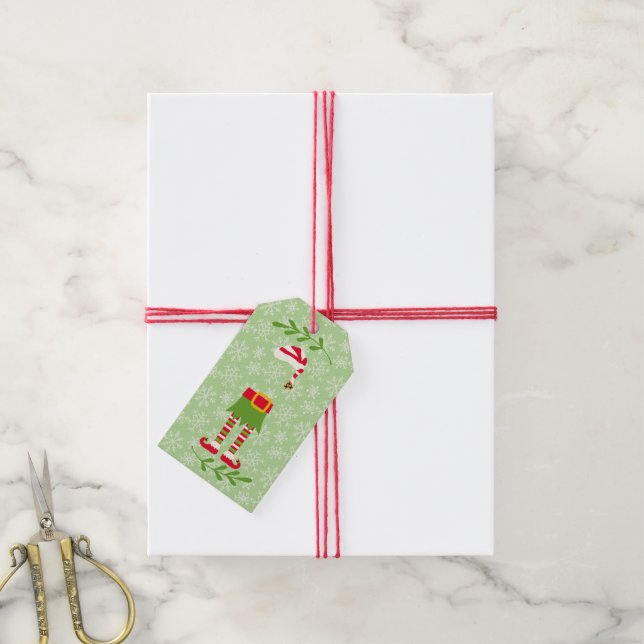 Étiquettes-cadeau Elf (Avec de la ficelle)