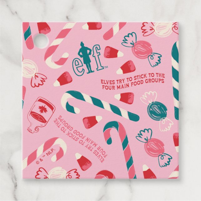Étiquettes Cadeau Elf Holiday Candy Motif (Devant)