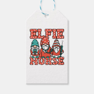 Étiquettes-cadeau Elfie Nurse Gnomes Christmas Helper National