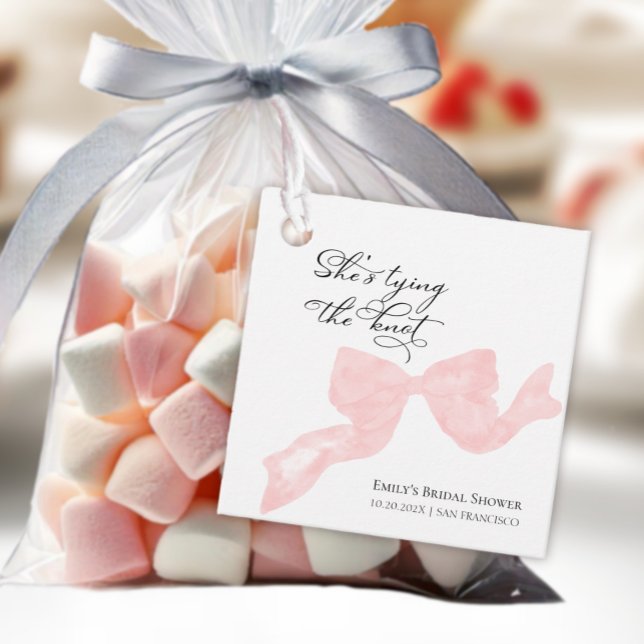 Étiquettes Cadeau Elle a Noué le Nœud Ruban Remerciements de Récepti (Créateur téléchargé)